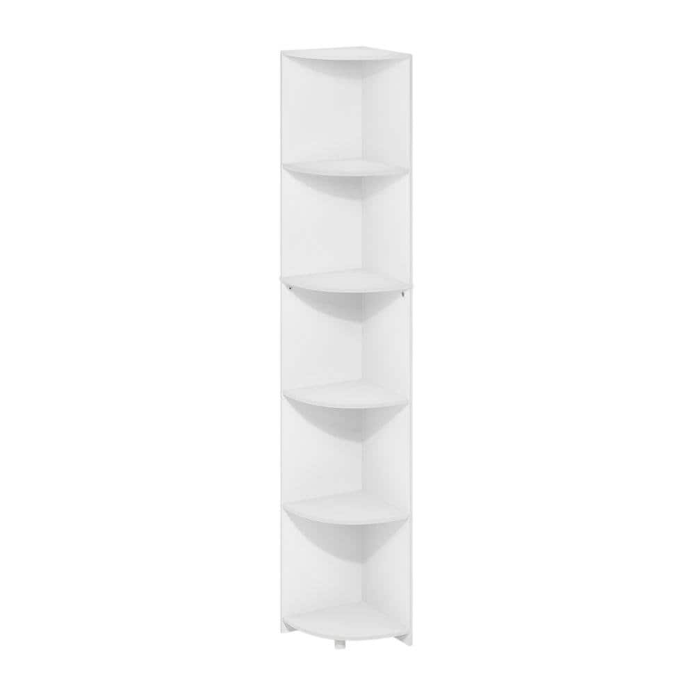 FurniFact - Wood Bookcase with Open Shelving for Storage and Organization - White