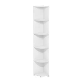 FurniFact - Wood Bookcase with Open Shelving for Storage and Organization - White