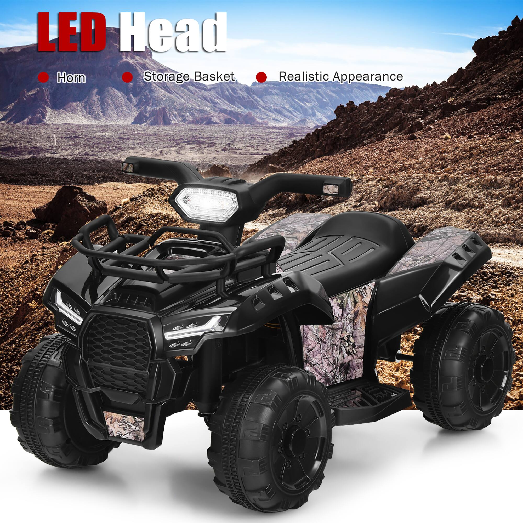 LED Head  
- Horn  
- Storage Basket  
- Realistic Appearance