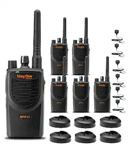 Motorola Solutions - 6 x Motorola BPR40 Mag One Series 4W 8-Channel UHF Two-Way Radio - Bundle - Black