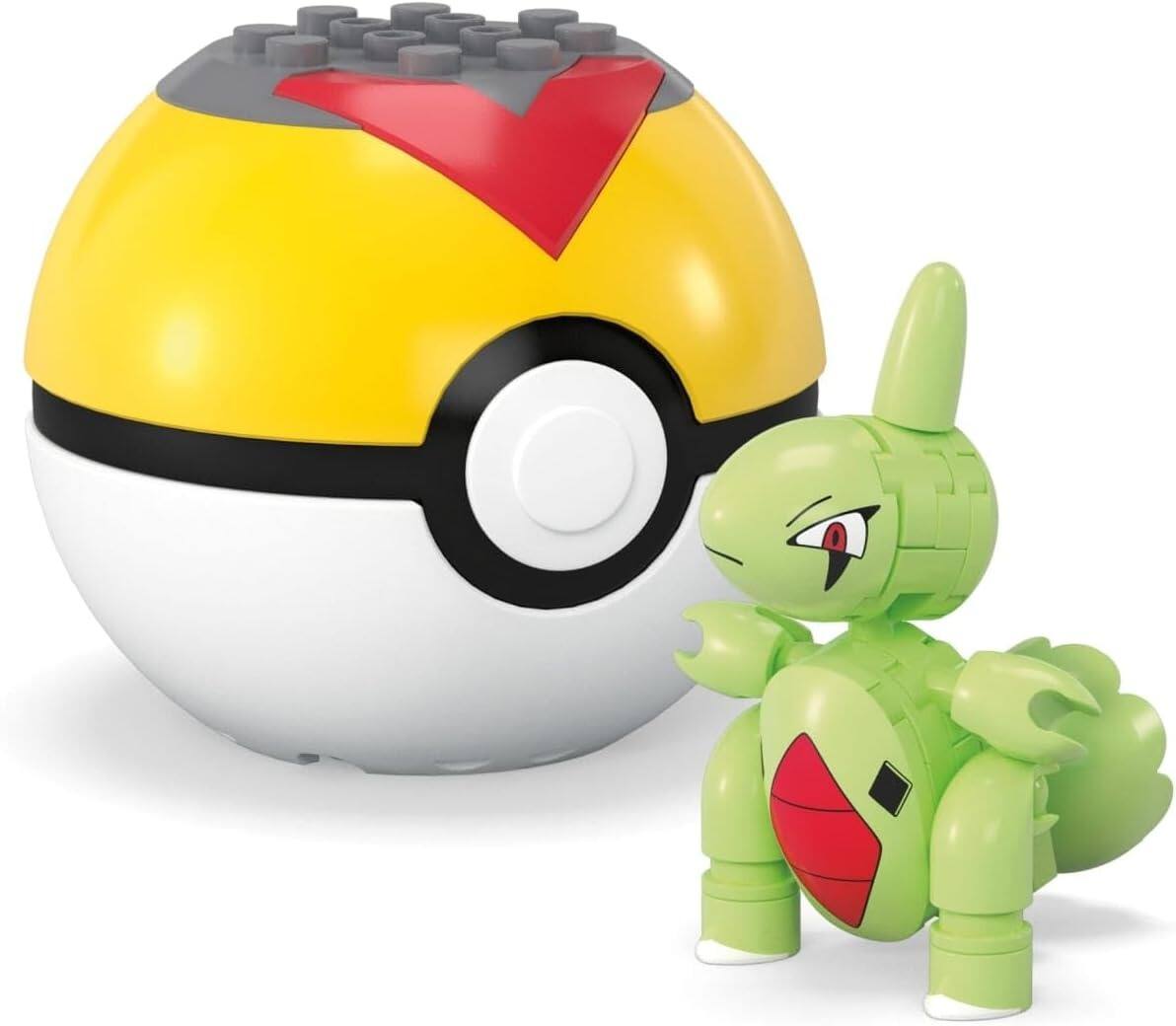 Alt View 3. MEGA - MEGA Pokemon: Series 23 Larvitar Level Ball - 29 Piece Building Set.