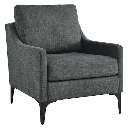 Front. Modway - Corland Upholstered Fabric Armchair by Modway - Gray.