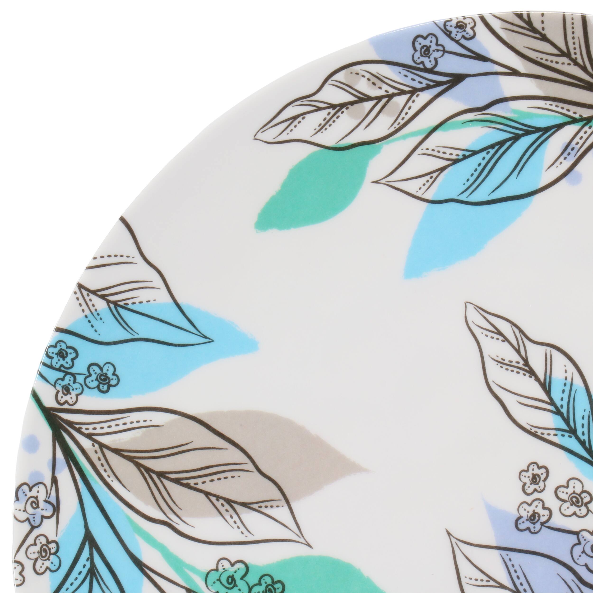 Alt View 3. Gibson - Gibson Home Tropical Sway Vineyard 12 Piece 9 Inch Round Melamine Dessert Plate Set in Blue - Blue.