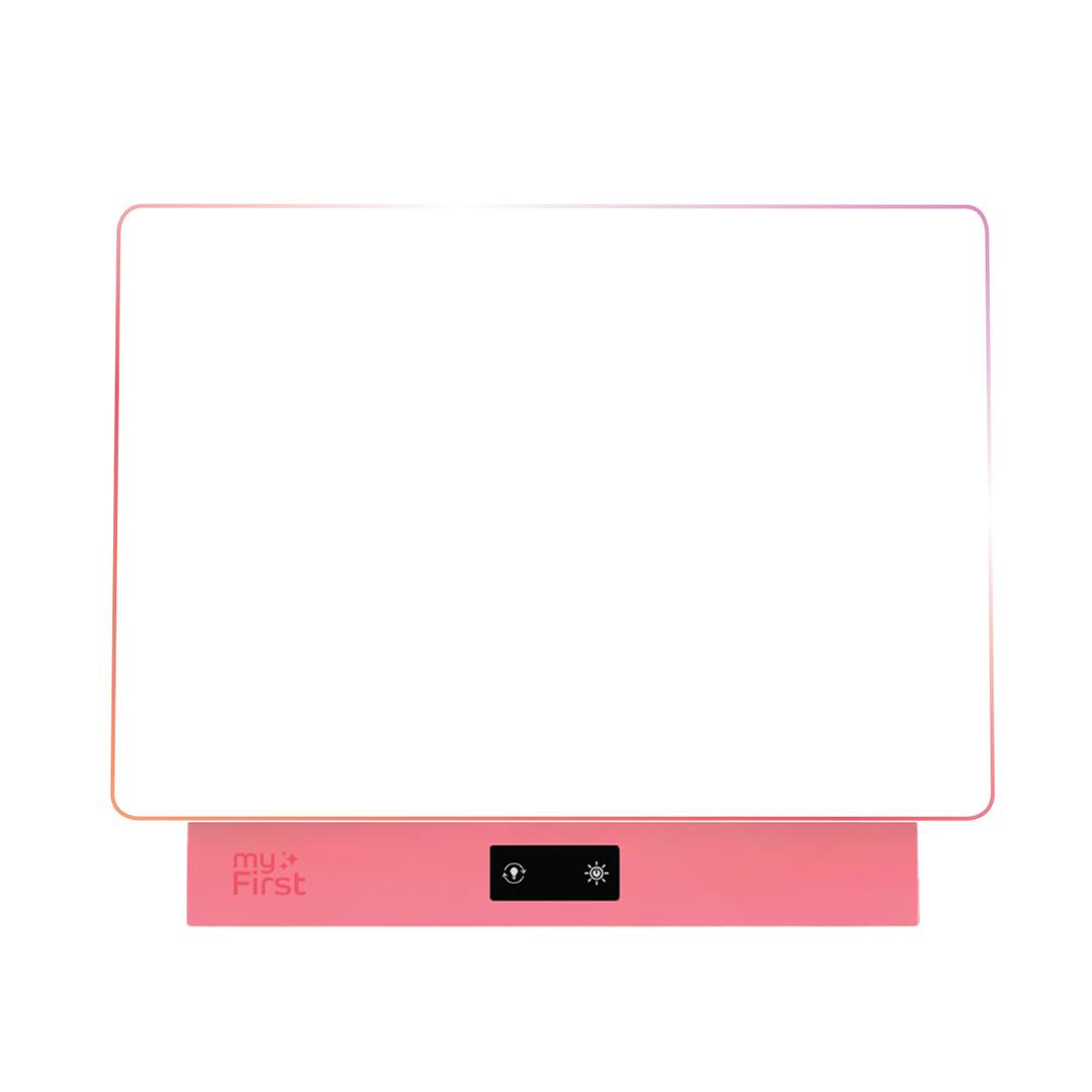Angle. myFirst - Sketch Clear 16 LED Luminous Acrylic Kids drawing board, FREE 12 Fluorescent Marker, Up to 15H, 8 Color LED light - PINK.