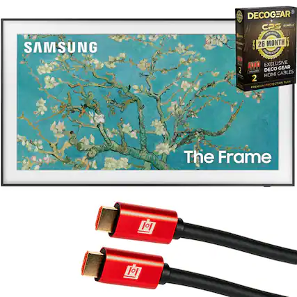 SAMSUNG
The Frame
DECOGEAR
CPS BUNDLE PREMIUM
CPS 26 MONTH PROTECTION
EXCLUSIVE DECO GEAR
INCLUDES HDMI CABLES
2 HDMI CABLES
PREMIUM PROTECTION PLAN