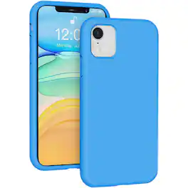 Entronix - Liquid Silicone Case for iPhone XR - Soft-Touch Protection - Aqua Blue