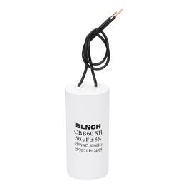 Unique Bargains - 50uF CBB60 Running Capacitor, AC 450V 2 Wire for Air Compressor, Washing Machine, Refrigerator, Air Conditioner - White