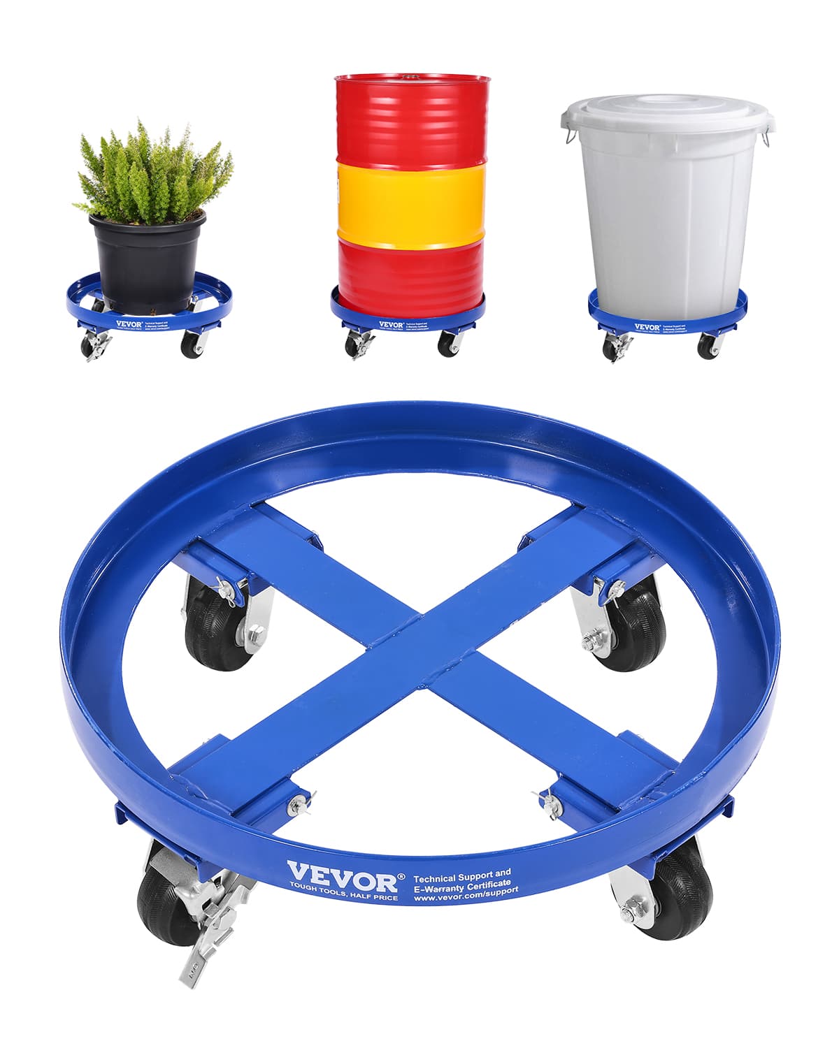 VEVOR - 55 Gallon Drum Dolly, 2000 lbs Load Capacity, Heavy-Duty Barrel Dolly with Cross Braces and 4 Swivel Caster Wheels - Blue price history on PriceWatchPro