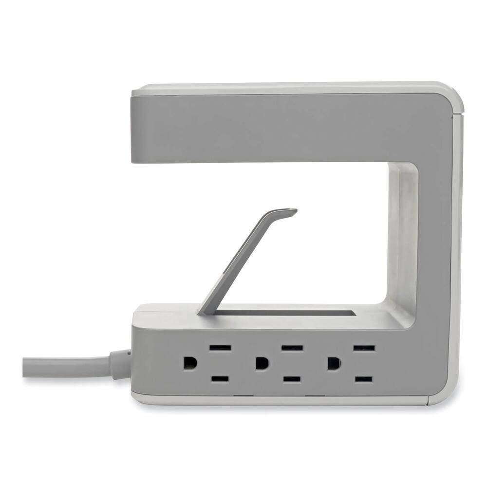 Angle. Tripp Lite - Tripp Lite TLP648USBC 1080 Joules 8 ft. Cord Six-Outlet Surge Protector with Two USB-A and One USB-C Ports - Gray - Gray.