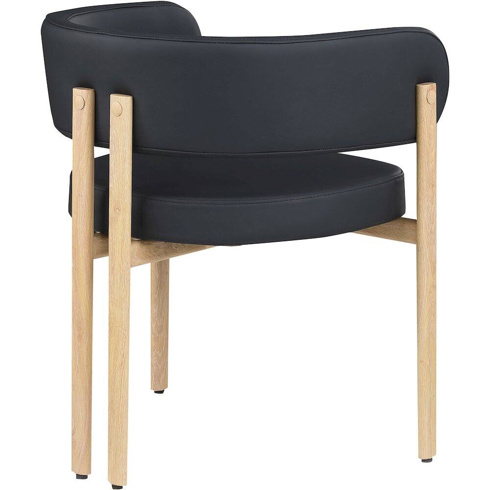 Alt View 4. Meridian Furniture - Gideon Black Vegan Leather Dining Chair, Set of 2 - Black.