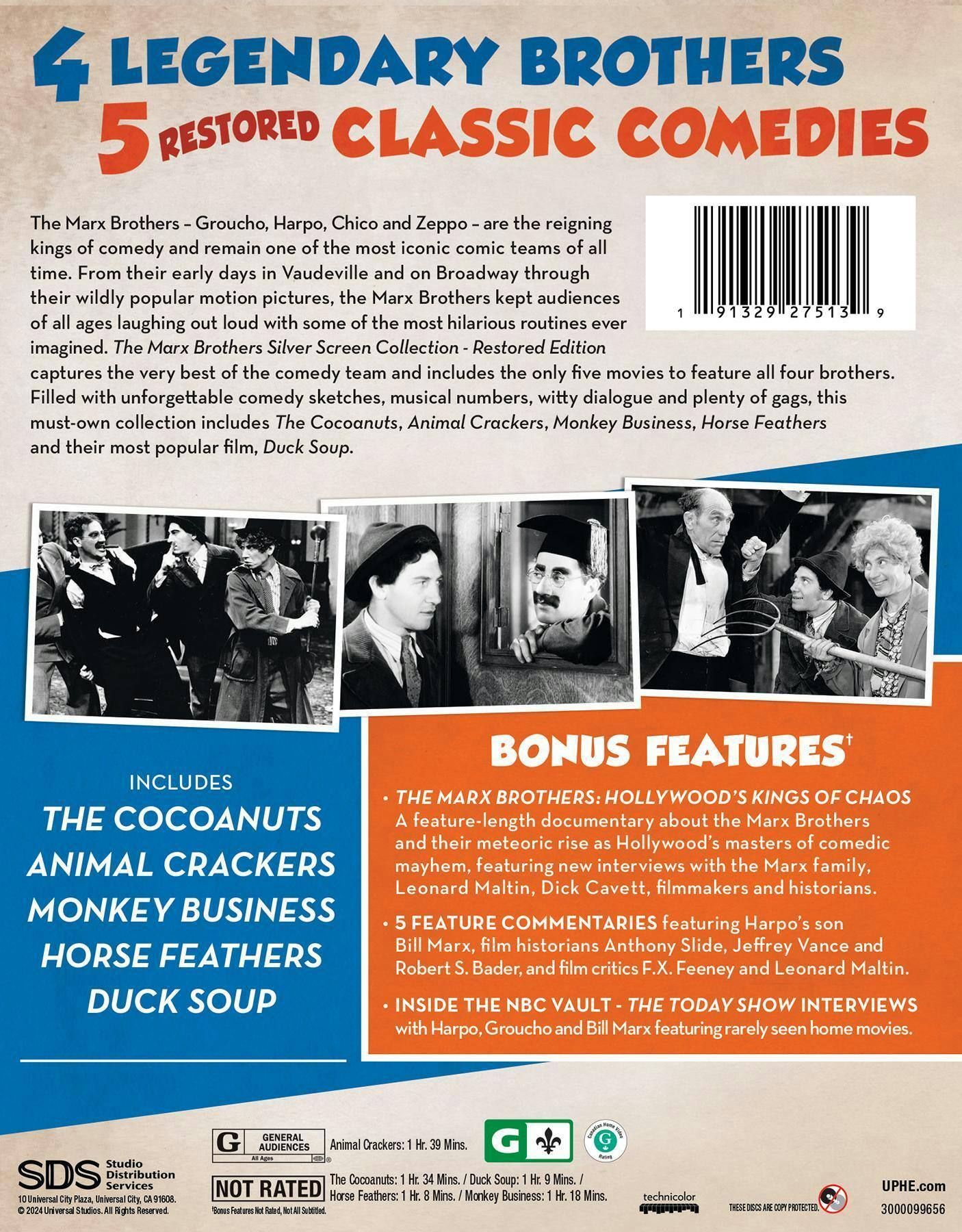 Back. The Marx Brothers Silver Screen Collection [Blu-ray].