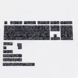 Womier - Double Shot PBT keycaps,Topographic Keys Cherry Profile Key caps for All US Layout Mechanical Keyboardd - Black