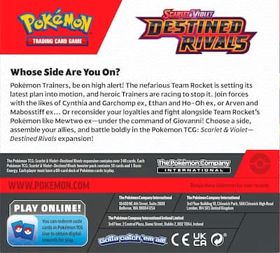 Pokmon Trading Card Game: Scarlet & Violet Destined Rivals Booster Box (36 Packs) 10-10157-101 - Best Buy Pokmon Trading Card Game: Scarlet & Violet Destined Rivals Booster Box (36 Packs) 10-10157-101 - Best Buy