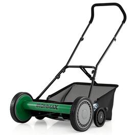 Costway - 18" Push Reel Lawn Mower, 5-Blade Manganese Steel Manual Grass Cutter for Yard - Green