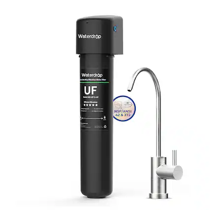 Waterdrop - Waterdrop - Uira Filtration Water Filler UF Budal WO-RF - S-UF Ecient Niration * * * * I myaus - - -N + C - - - - - - n - bum C NSF/ANSI 42 & 372