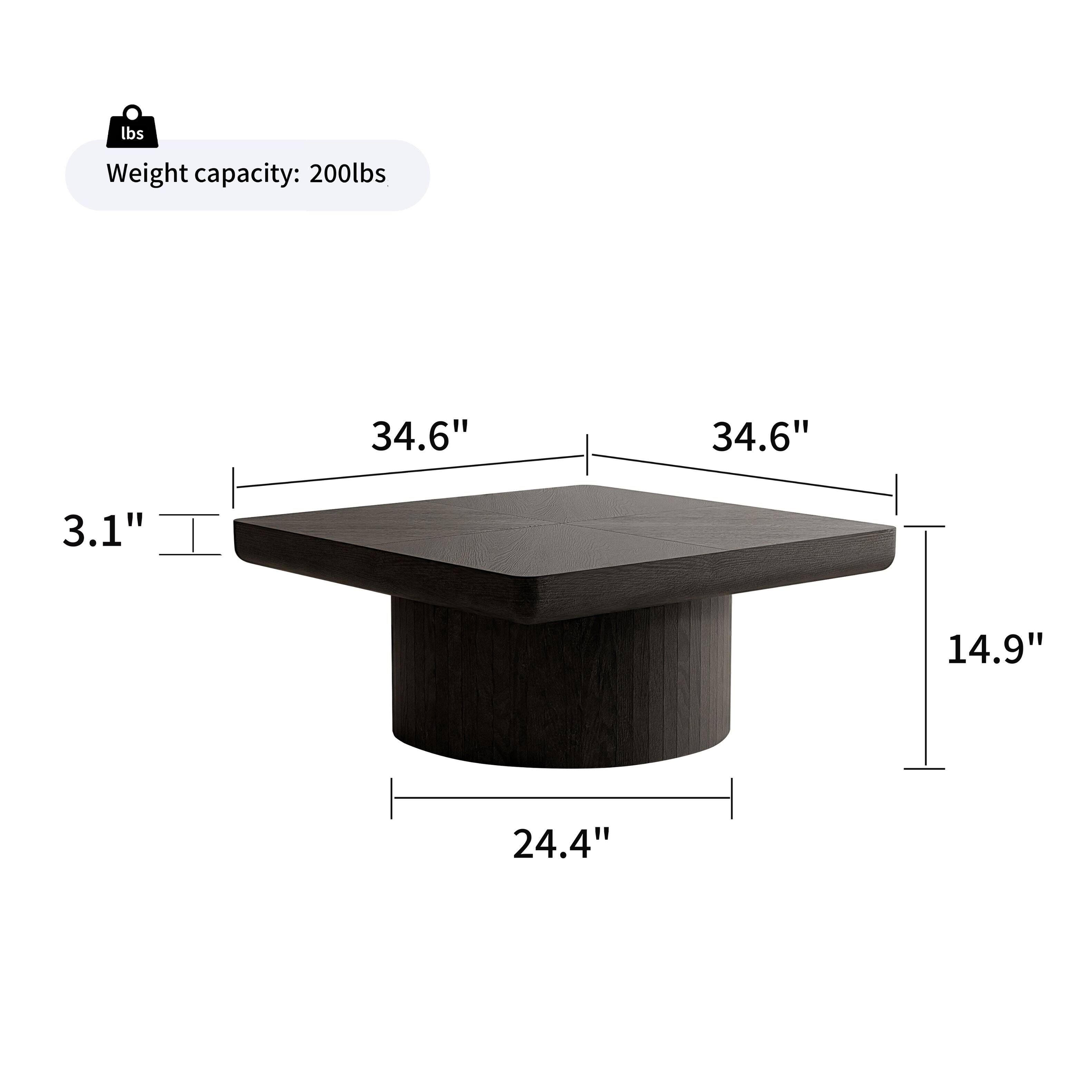 - Weight capacity: 200lbs
- 34.6" (length)
- 34.6" (width)
- 3.1" (height)
- 14.9" (depth)
- 24.4" (diameter)