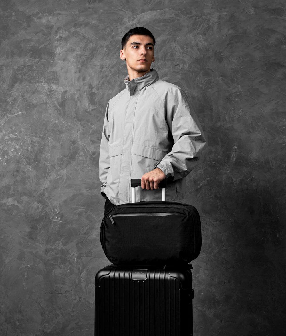 Left. ALPAKA - Metro Backpack Pro 24L Business Travel Backpack for 16-Inch Laptop with Luggage Pass-Through - Weather-Resistant - Black Axoflux 400D Ripstop Nylon.