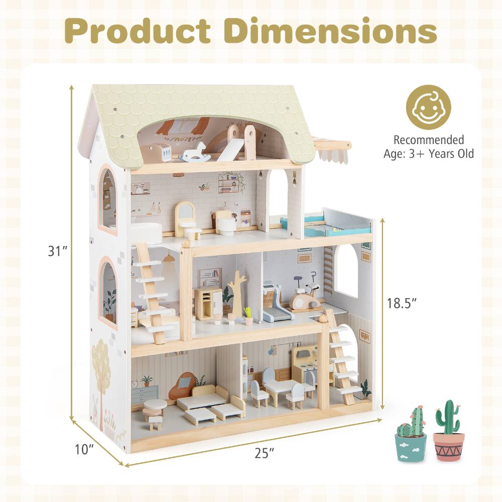 Product Dimensions  
Recommended Age: 3+ Years Old  
31" x 18.5" x 10" x 25"