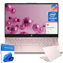 HP - Upgraded - 14'' Laptop-Intel N150 Processor-8GB Memory-128GB UFS-Windows 11 Home-Rose Gold - Pink