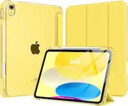 VIKESI - Case for iPad A16 11 inch 2025 / iPad 10th 10.9 inch 2022 - Fashion Design, Shock Proof Edge Cover,Full Function Support - Yellow