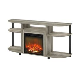 FurniFact - entertainment center stand, fireplace insert, TV up to 55 inches, solid - Gray