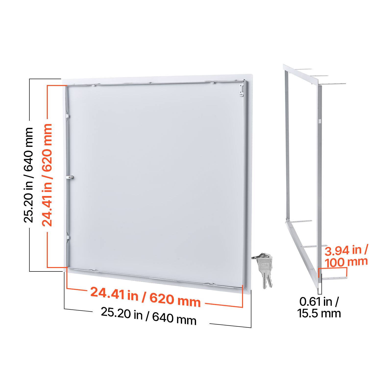 25.20 in / 640 mm  
24.41 in / 620 mm  
3.94 in / 100 mm  
0.61 in / 15.5 mm
