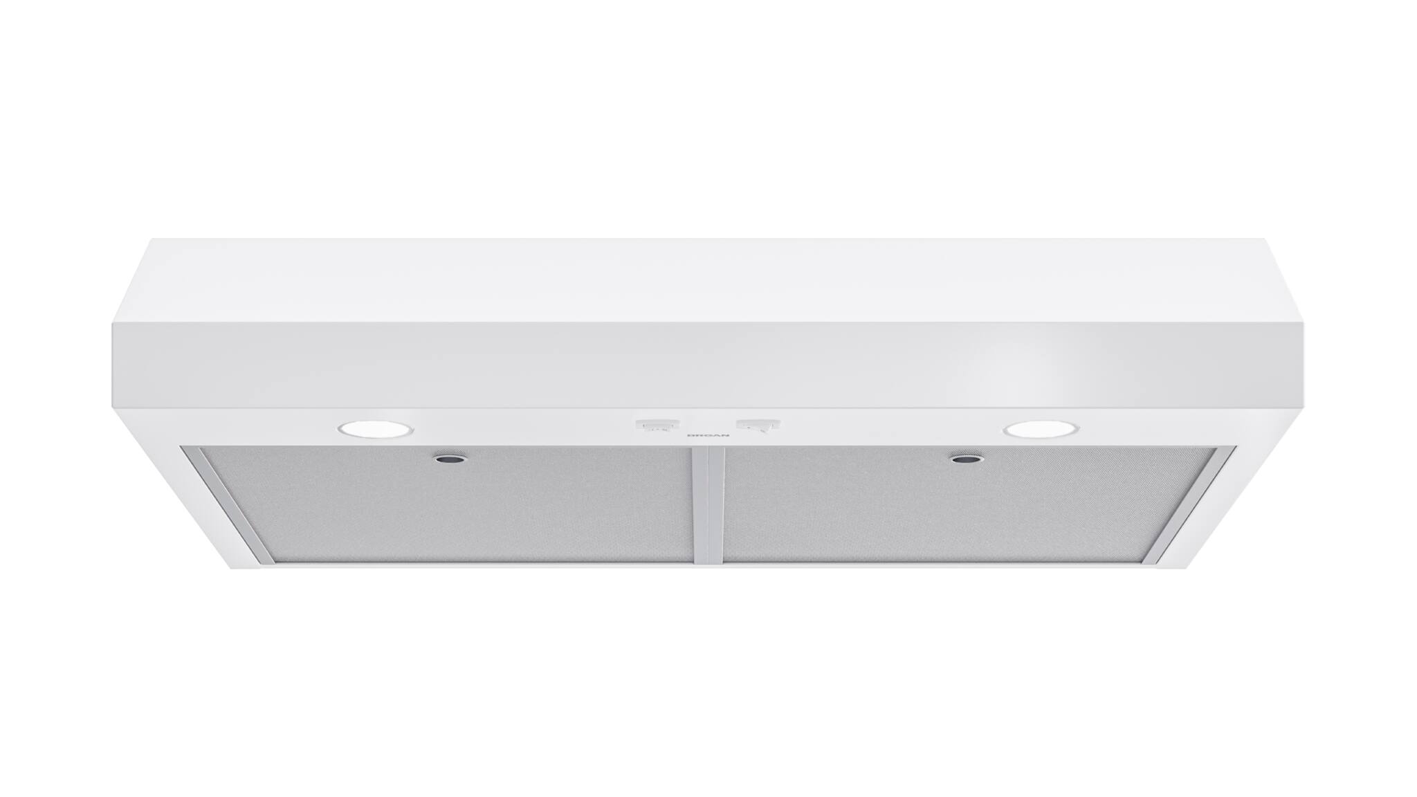 Alt View 3. Broan - Glacier 42-Inch 350 MAX Blower CFM 1.5 Sones White Range Hood - White.