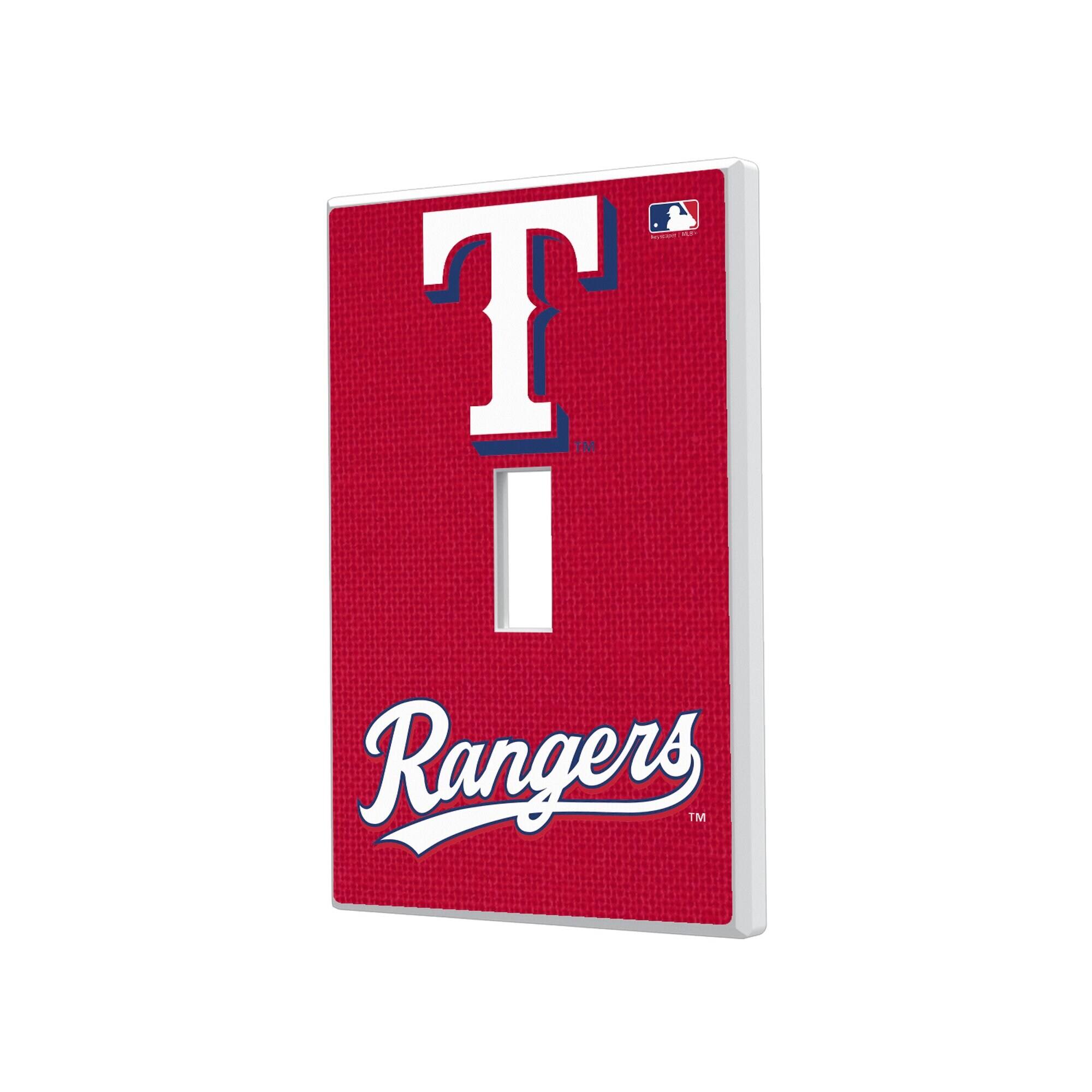 Front. Keyscaper - Texas Rangers Solid Single Toggle Light Switch Plate - Multicolor.