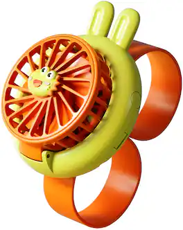 Cluzine - Cute Frog Wrist Fan, 3 Speeds, USB Rechargeable, Breathing Light for Kids & Outdoor