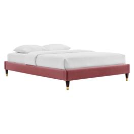 Modway - Harlow Performance Velvet Twin Platform Bed Frame - Red