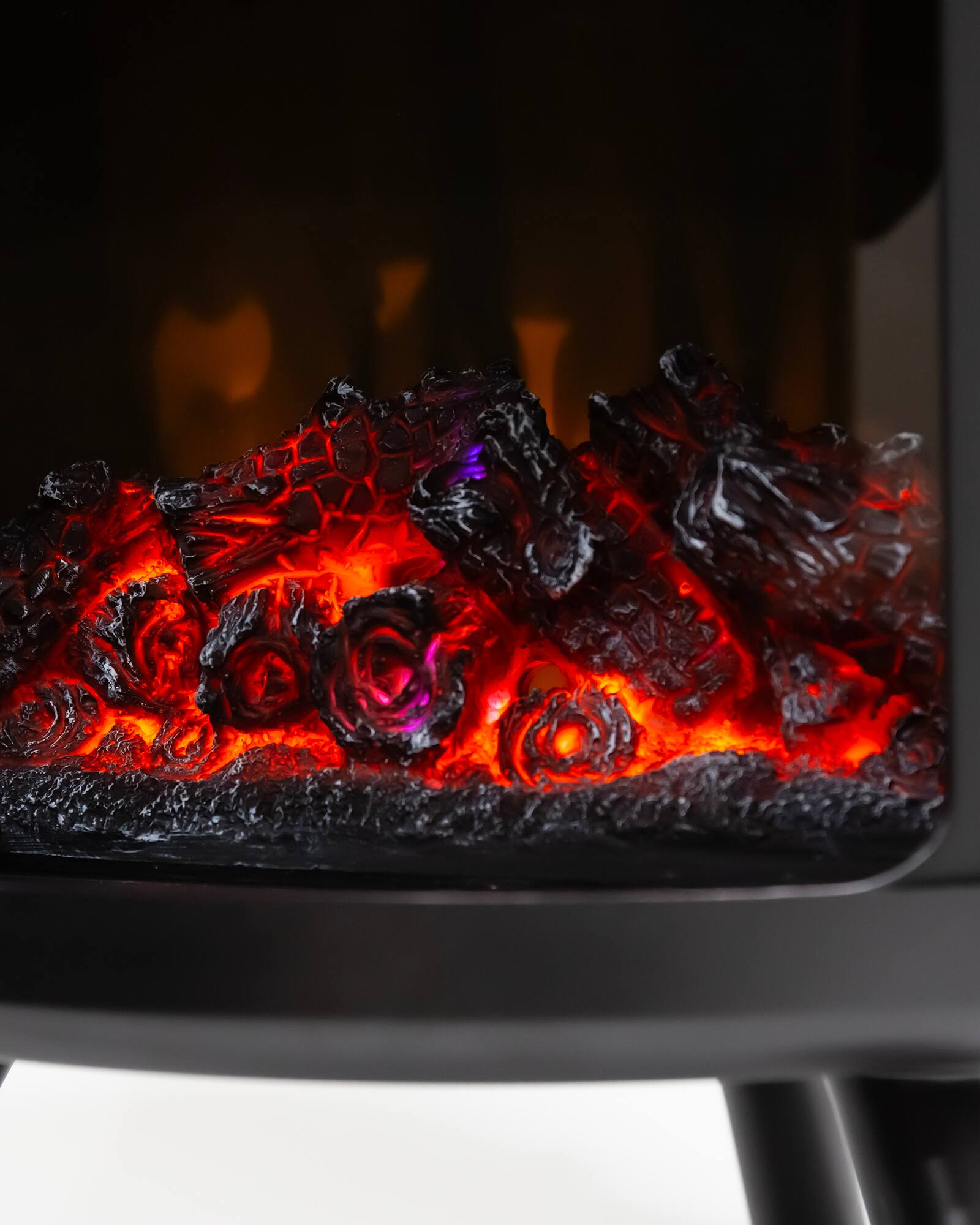 Alt View 6. DR. INFRARED HEATER - DR-991 Portable Electric Fireplace Space Heater with Humidifier & Remote, 1500W Infrared, 3D Flame, Timer, ETL Listed - Black.