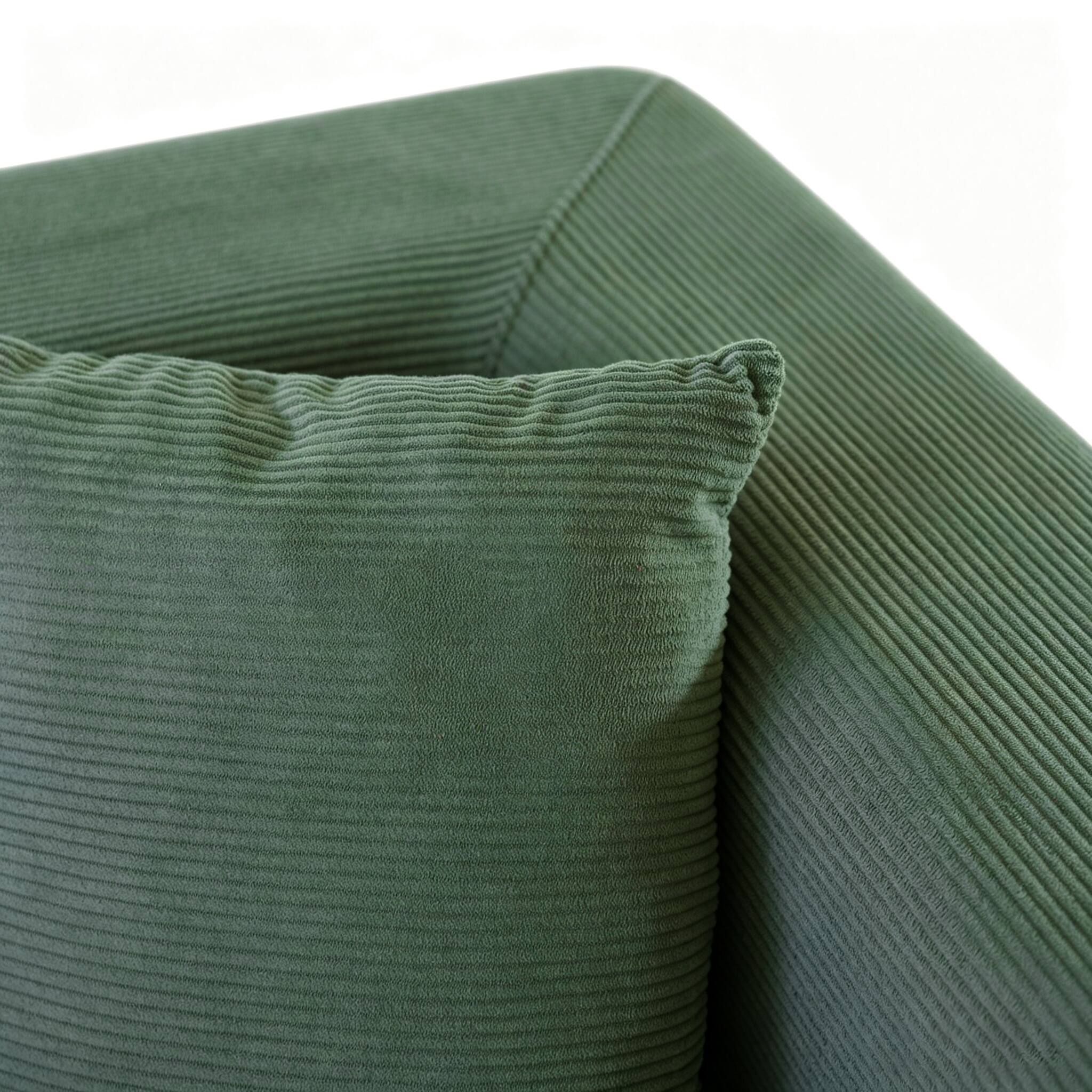 Alt View 8. Meqiodas - Convertible Sofa Bed, Folding Floor Couch with Square Armrest, Comfy Sleeper Mattress for Living Room - Green.