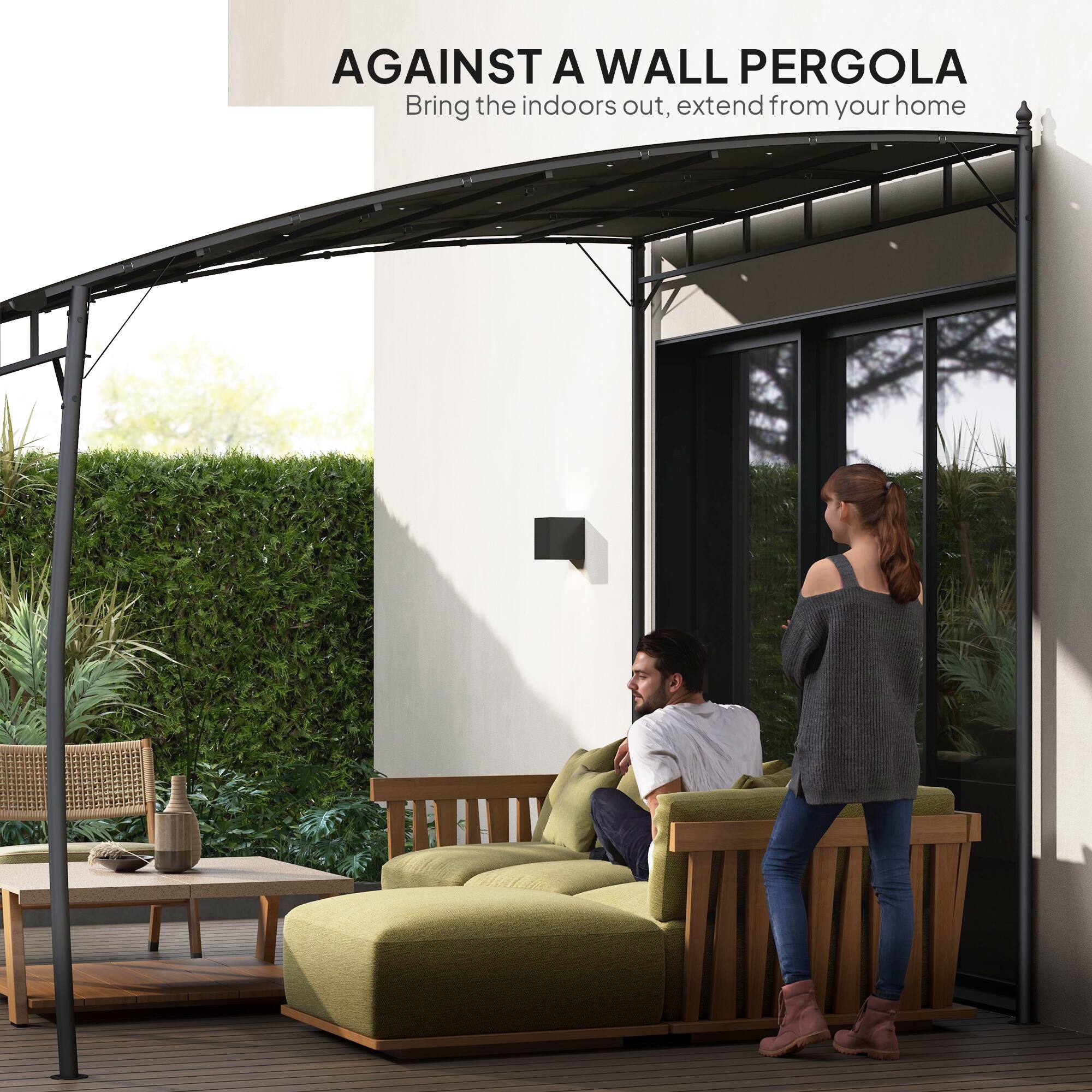 AGAINST A WALL PERGOLA
Bring the indoors out, extend from your home