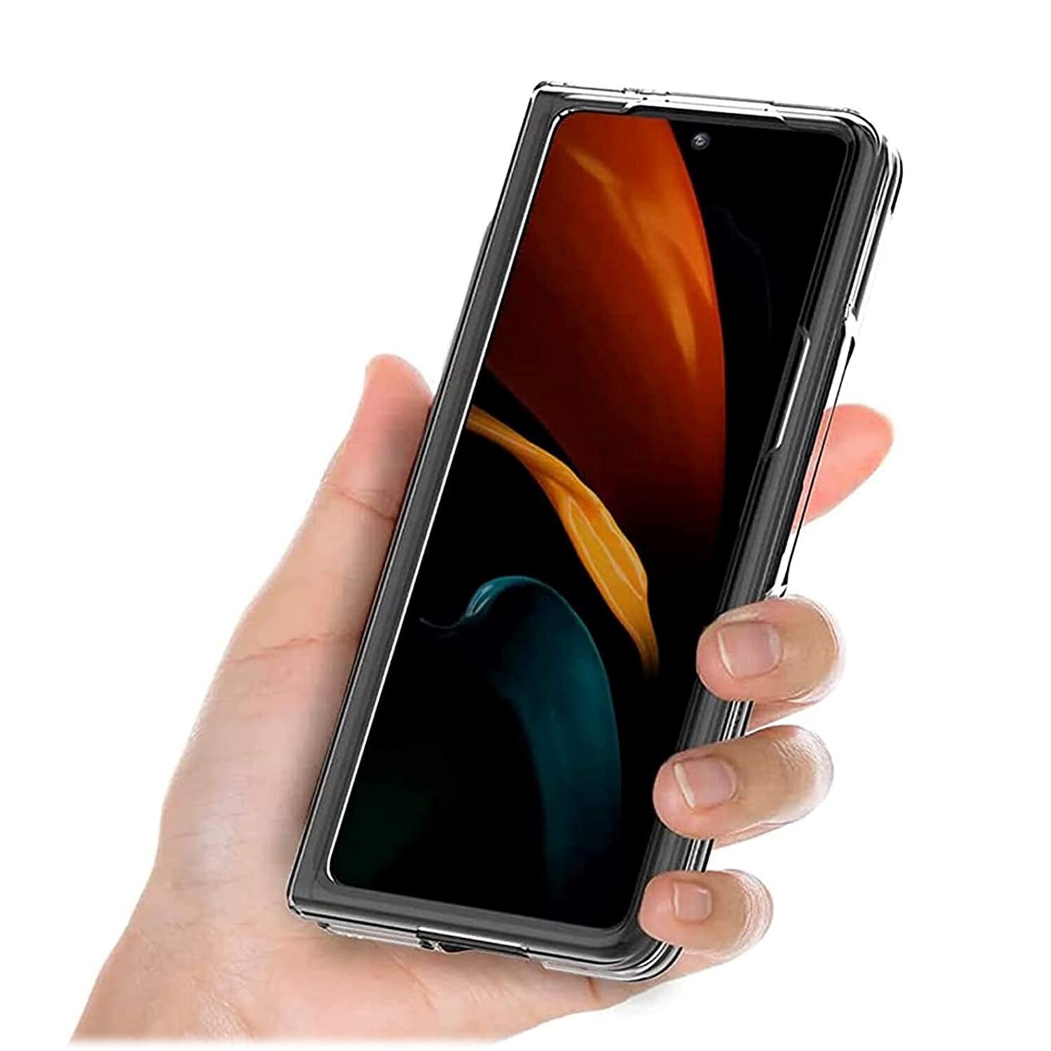 Alt View 16. SaharaCase - Hybrid-Flex Hard Shell Case for Samsung Galaxy Z Fold4 - Clear.