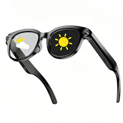 Front. PRIMEPLUS - AI Smart Video Glasses, equipped with an 8-megapixel camera, supporting 4K HD video recording, wireless calling and musi - Black.