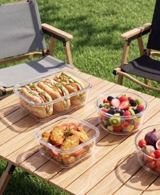 Alt View 6. Sugift - 24-Piece Borosilicate Glass Food Storage Container Set With Snap-Locking Lids Airtight BPA-Free - Clear.