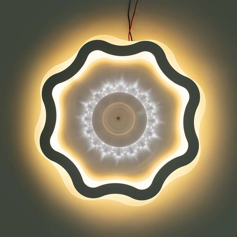 Left. Home Collection - Modern Flush Mount Ceiling Fan Light with Dimmable LED and Remote Control, White.