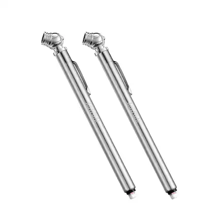 Front. AstroAI - Pencil Tire Pressure Gauge 2 Pack, 10-75 PSI, ANSI B40.1 Grade B, Stainless Steel Body, Metal Nozzle, 3 Measurements.