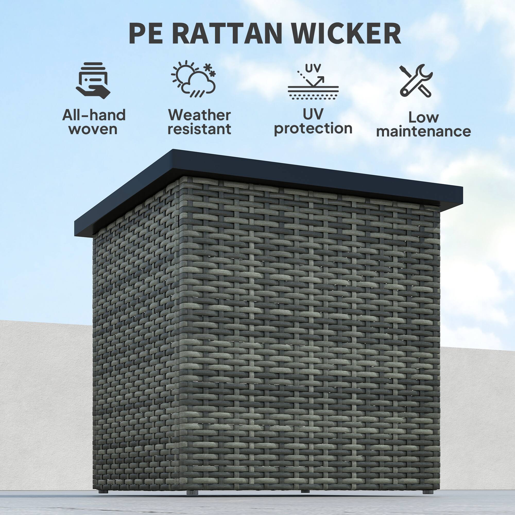 PE RATTAN WICKER, All-hand woven, Weather resistant, UV protection, Low maintenance