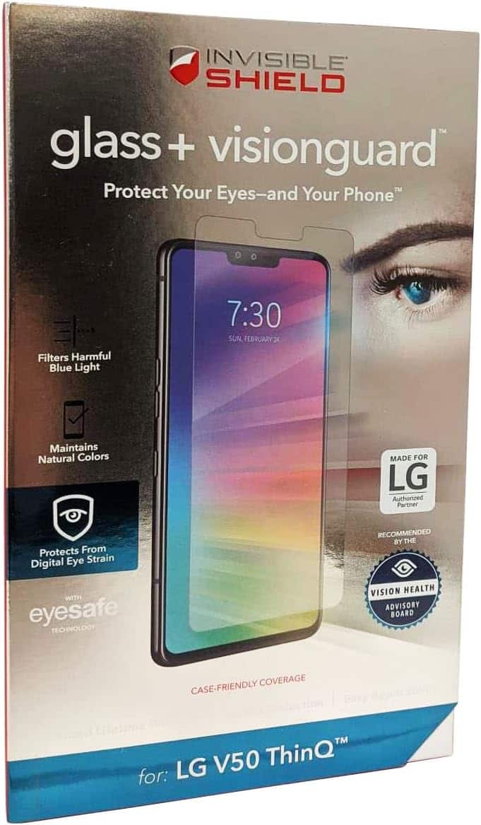 ZAGG - Screen Protector FIT LG LG V50ThinQ Glass+ VisionGuard (ZAG200103464-V) - Clear
