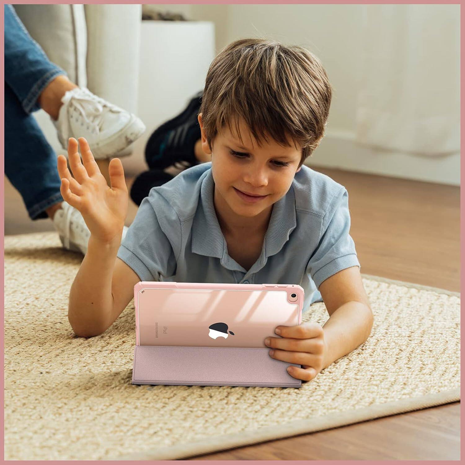 Alt View 5. Fintie - Clear Case for iPad mini 5th Generation 7.9 inch/ iPad mini 4 Hybrid Slim Shockproof Cover with Transparent Back Shell - Rose Gold.