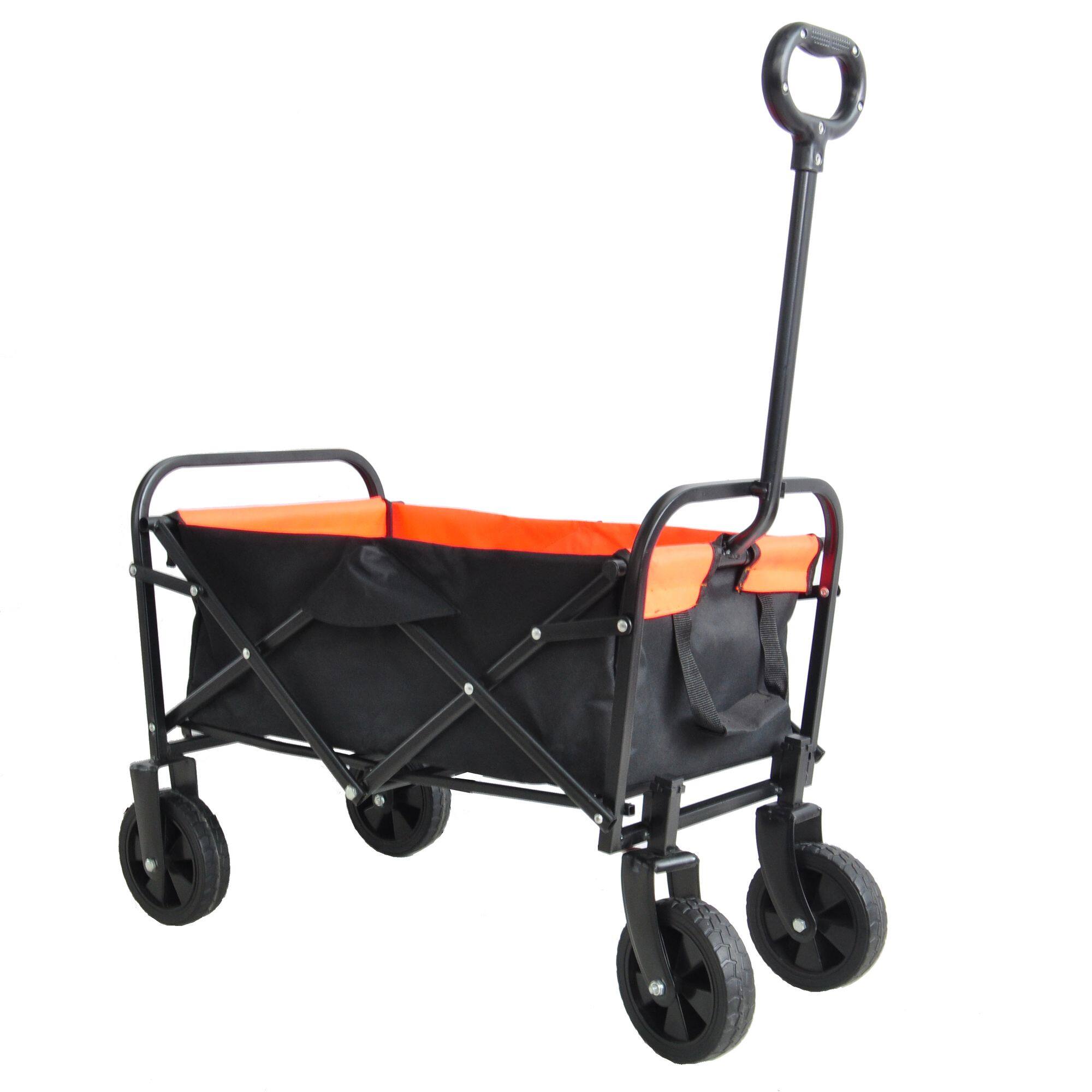 Angle. Loheer - Loheer Folding Wagon Heavy Duty Utility Cart Collapsible Beach Wagon Portable Garden Cart Yellow.