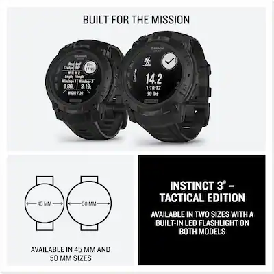 Garmin Instinct Solar GPS Smartwatch 45 mm Fiber-reinforced Polymer Tactical Edition Black (2025)