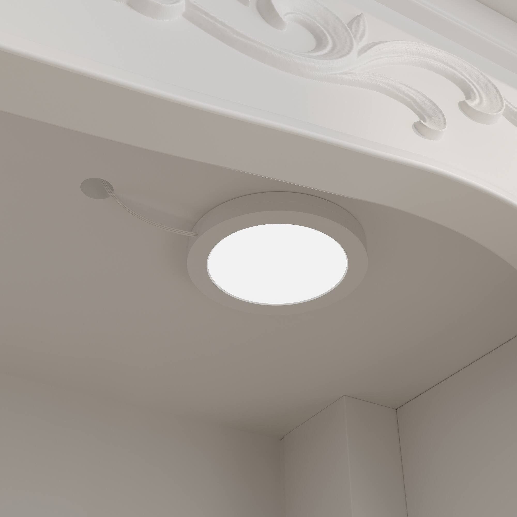 Alt View 6. Famapy - Display Cabinet with LED Lights, Carved Storage Cabinet for Living Room, Bedroom, Office - White.