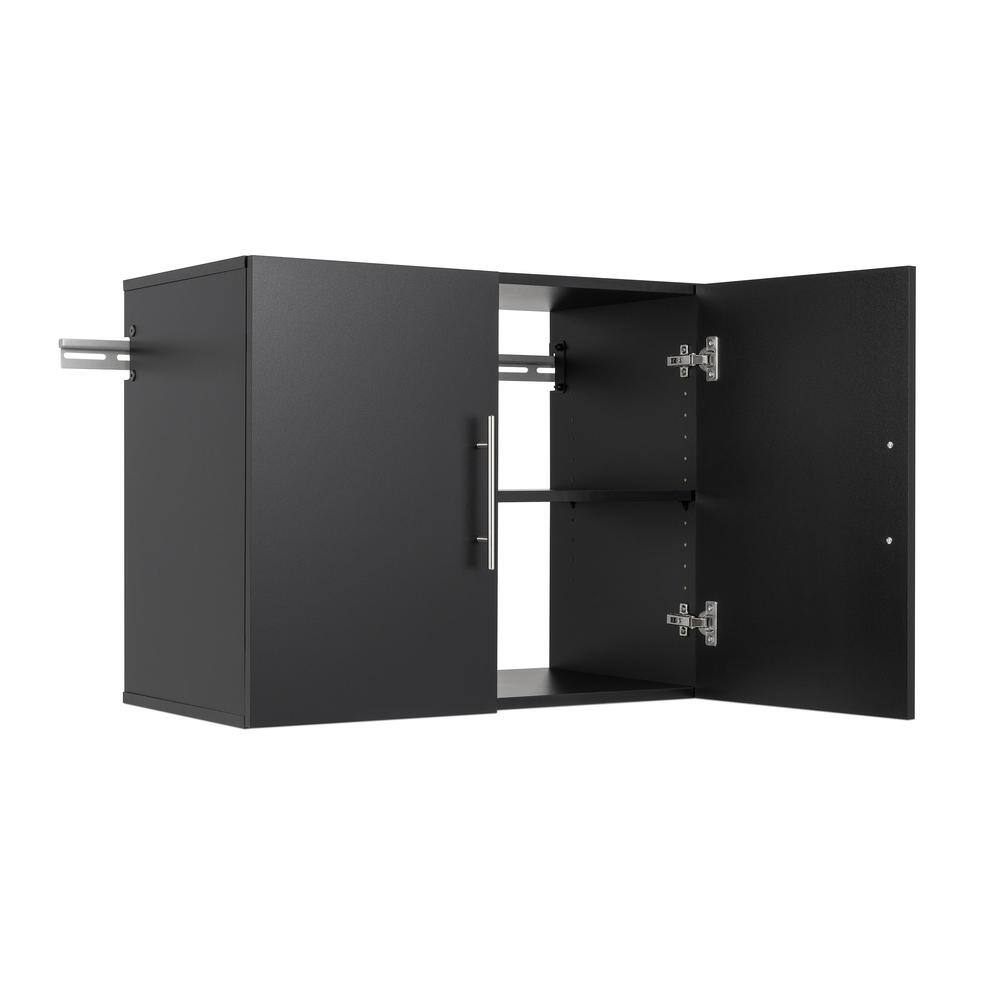 Alt View 1. Prepac - HangUps 30" Upper Storage Cabinet, Black - Black.