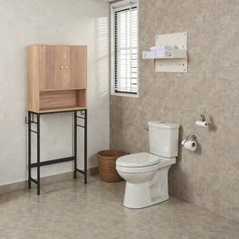 Hivvago - Freestanding Bathroom Storage Cabinet with Dual Doors and Customizable Shelves - Natural