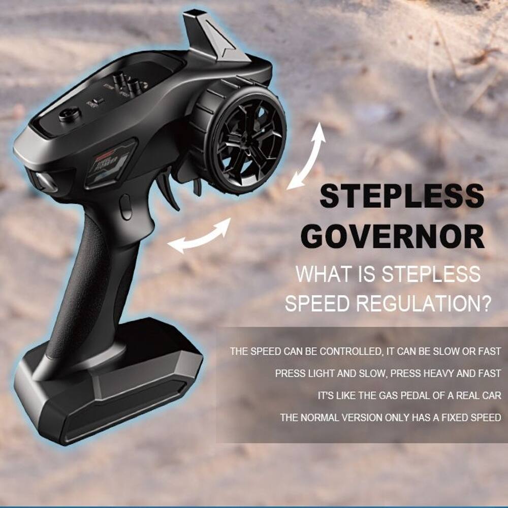 Stepless Governor  
What is Stepless Speed Regulation?  
The speed can be controlled, it can be slow or fast. Press light and slow, press heavy and fast. It's like the gas pedal of a real car. The normal version only has a fixed speed.