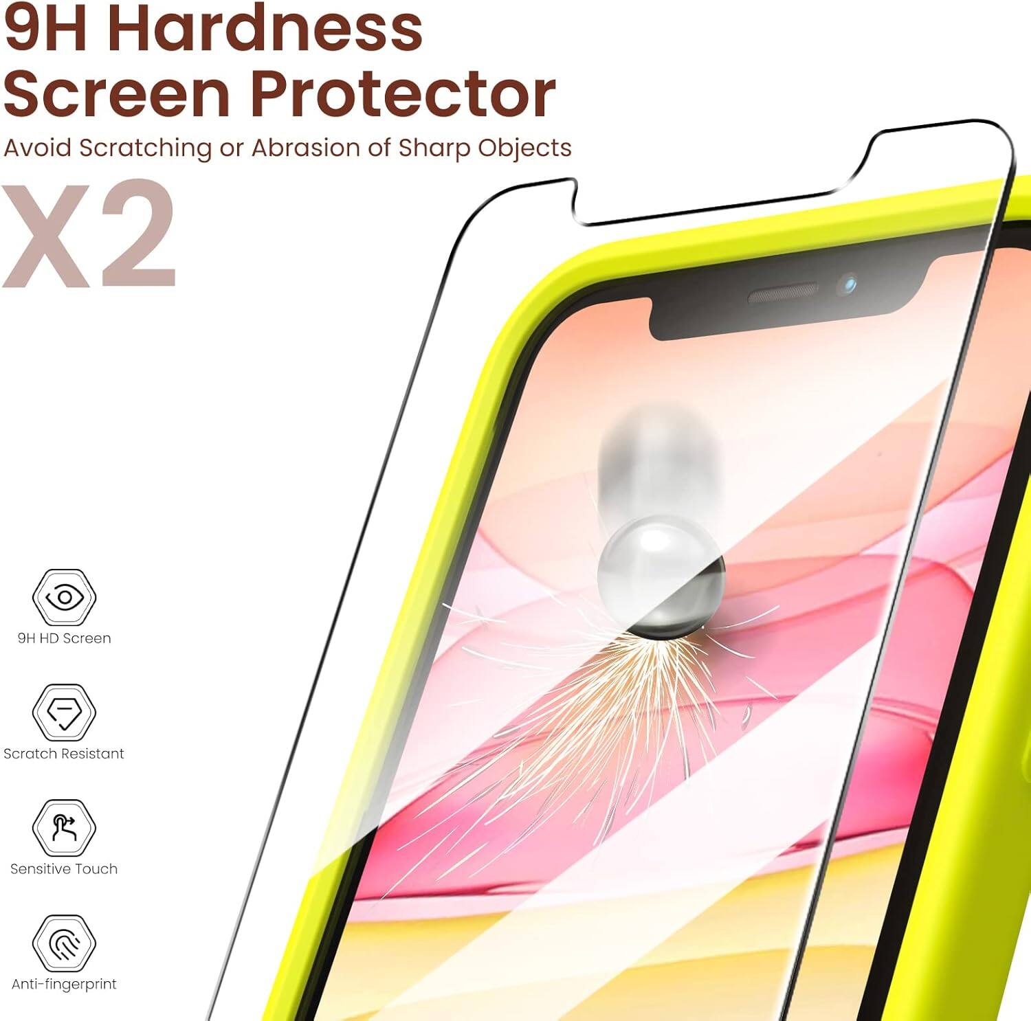 9H Hardness Screen Protector Avoid Scratching or Abrasion of Sharp Objects X2

HD Screen
Scratch Resistant
Sensitive Touch
Anti-fingerprint