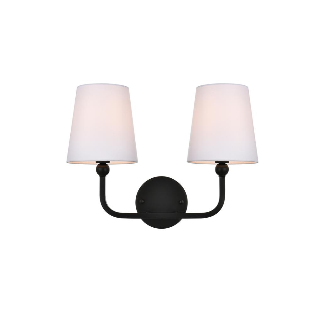 Angle. Living District - Colson 2 light Black and Clear Bath Sconce - Black And Clear.