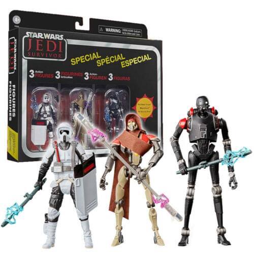 WARNING: STAR WARS JEDI SURVIVOR SPECIAL SPECIAL ESPECIAL  
3 FIGURES 3 FIGURINES 3 FIGUREN 3 FIGURAS